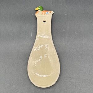 Otagiri Ceramic Spoon Rest with Mallard Duck Accent in Cream and Green